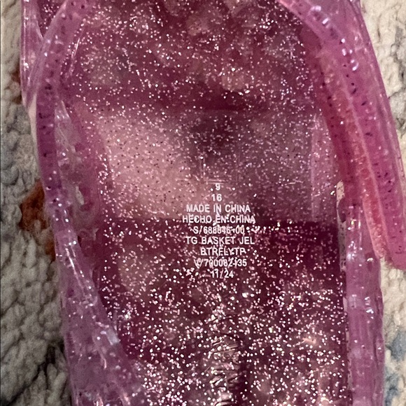 Old Navy Pink Glitter Butterfly Jelly Shoes - Picture 2 of 4